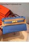 Hermes MINI Kelly 22cm Tote Bag Calfskin Leather K22 SkyBlue Replica