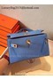 Hermes MINI Kelly 22cm Tote Bag Calfskin Leather K22 SkyBlue Replica
