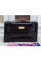 Hermes MINI Kelly 22cm Tote Bag Croco Leather KL22 Black Replica