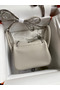 Hermes Mini Lindy Handmade Bag In Pearl Grey Clemence Leather Replica
