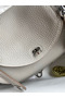 Hermes Mini Lindy Handmade Bag In Pearl Grey Clemence Leather Replica