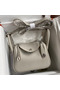 Hermes Mini Lindy Handmade Bag In Pearl Grey Clemence Leather Replica