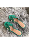 Hermes Oasis Sandals In Bamboo Shiny Niloticus Crocodile Replica