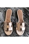 Hermes Oasis Sandals In Champagne Swift Leather Replica