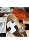 Hermes Oasis Sandals In Himalaya Matte Niloticus Crocodile Replica