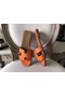 Hermes Oran Sandals In Orange Epsom Leather Replica