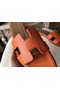 Hermes Oran Sandals In Orange Epsom Leather Replica