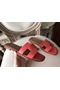 Hermes Oran Sandals In Rose Azalee Epsom Leather Replica