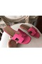 Hermes Oran Sandals In Rose Red Epsom Leather Replica