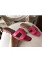 Hermes Oran Sandals In Rose Red Epsom Leather Replica