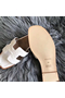 Hermes Oran Sandals In White Ostrich Leather Replica