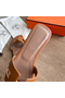 Hermes Oran Slide Sandals In Gold Epsom Calfskin Replica