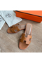 Hermes Oran Slide Sandals In Gold Epsom Calfskin Replica
