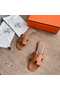 Hermes Oran Slide Sandals In Gold Epsom Calfskin Replica