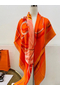 Hermes Orange Projets Carres Shawl 140 Replica
