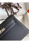 Hermes Original Epsom Leather KEL2278 black&Silver-Tone Metal Replica
