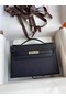 Hermes Original Epsom Leather KEL2278 black&Silver-Tone Metal Replica