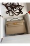 Hermes Original Epsom Leather KEL2278 grey&gold-Tone Metal Replica