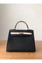 Hermes Original Epsom Leather KEL2578 black&cream Replica