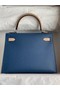 Hermes Original Epsom Leather KEL2578 blue&grey Replica