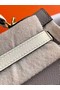 Hermes Original Epsom Leather KEL2578 grey&cream Replica