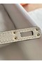 Hermes Original Epsom Leather KEL2578 grey&cream Replica