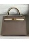 Hermes Original Epsom Leather KEL2578 grey&cream Replica