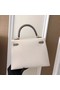 Hermes Original Epsom Leather KEL2578 white&grey Replica