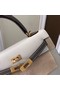 Hermes Original Epsom Leather KEL2578 white&grey Replica