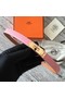 Hermes original epsom leather Kelly belt H069854 pink gold plated metal Replica