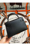 Hermes original mini Kelly chevre mysore K19CM black&silver Metal Replica