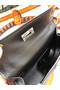 Hermes original mini Kelly chevre mysore K19CM black&silver Metal Replica
