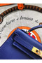 Hermes original mini Kelly chevre mysore K19CM blue&Gold Metal Replica