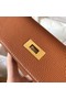 Hermes original Togo leather kelly bag KL320 brown Replica