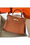 Hermes original Togo leather kelly bag KL320 brown Replica