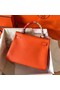Hermes original Togo leather kelly bag KL320 orange Replica