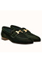 Hermes Paris Loafers In Dark Green Velvet Replica