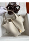 Hermes Picotin Lock 18 Handmade Bag in Craie Clemence Leather Replica