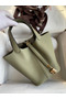 Hermes Picotin Lock 18 Handmade Bag in Sauge Clemence Leather Replica