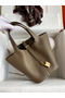 Hermes Picotin Lock 18 Handmade Bag in Taupe Clemence Leather Replica