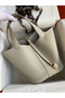 Hermes Picotin Lock 22 Handmade Bag in Pearl Grey Clemence Leather Replica