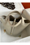 Hermes Picotin Lock 22 Handmade Bag in Pearl Grey Clemence Leather Replica