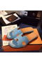 Hermes Slipper Croco Leather HO0483 Light Blue Replica