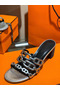 Hermes Tandem Sandals In Silver Metallic Calfskin Replica