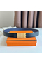 Hermes Typo Reversible Belt 32MM in Blue Epsom Calfskin Replica