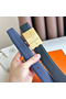 Hermes Typo Reversible Belt 32MM in Blue Epsom Calfskin Replica