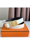 Hermes Typo Reversible Belt 32MM in White Epsom Calfskin Replica