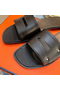 Hermes View Sandals In Black Calfskin leather Replica