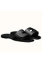 Hermes View Sandals In Black Calfskin leather Replica