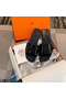 Hermes View Sandals In Black Patent leather Replica